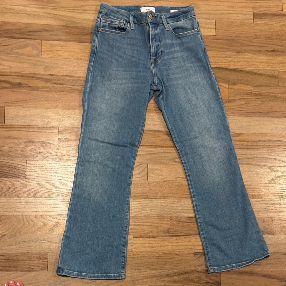 Frame Denim Light le  Crop Mini boot cut sz 26 women’s Blue Flare Jeans